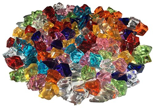 CRYSTAL KING 100 Stück 15mm Glitzernde Bunte Deko Eis Diamanten Brillianten Strasssteine Acrylsteine basteln Dekosteine Gltzersteine Strass Steine Zum Verzieren Dekorieren