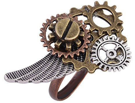 Gazechimp Steampunk Uhr Teil Zahnräder Ring für Herren und Frauen Mode Schmuck Geschenk - Bronze 9#