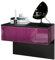 Vladon Nachttisch Sleep, Made in Germany, Nachttischschrank mit Schublade zur Wandmontage, Schwarz matt/Brombeer Hochglanz (60 x 46 x 35 cm)