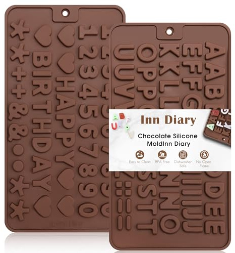 Inn Agenda lettres de A à Z + Joyeux anniversaire/chiffres/symboles Moule en silicone – Glaçons, bonbons, Chocolat, cupcakes, sucre Plateau Moules (2pcs)