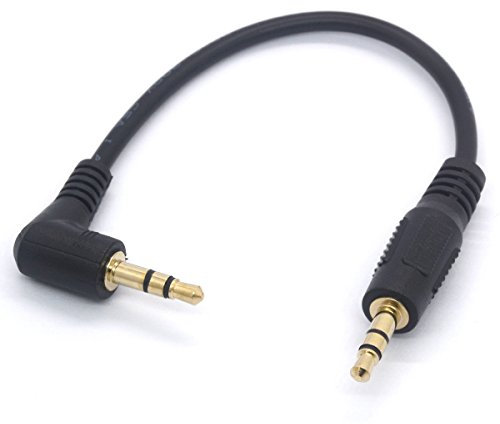 3.5mm Audio Cable 90 Degree 3.5 Male to Male Headphone Adapter Auxiliary Jack Stereo Aux Lead for Car Smartphones Tablets MP3 Echo (25 CM)