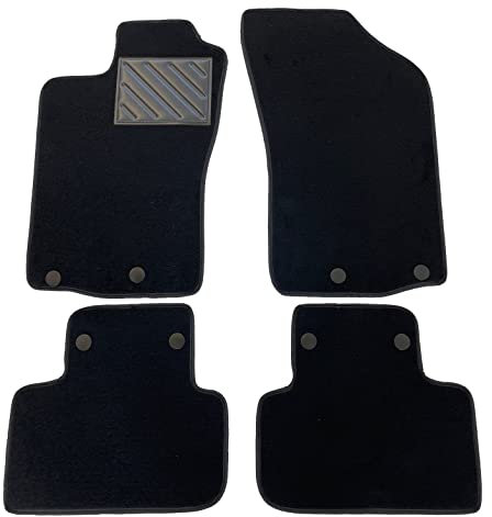 Fußmatten für Alfa Romeo 147 ab 2001 bis 2010 auf Mirusa, rutschfest, verstärkte Fersenauflage aus Gummi, Befestigungsknöpfe