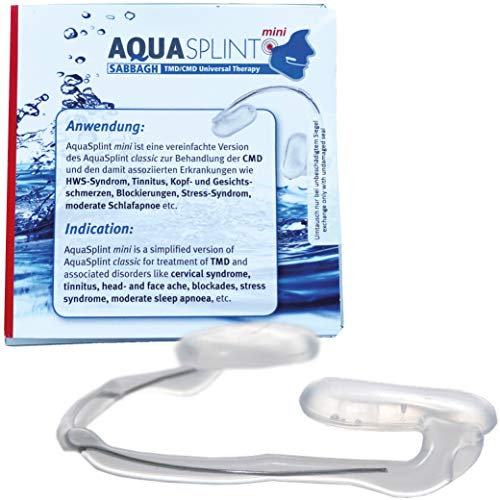 AquaSplint mini selbstjustierende Aufbissschiene, dünne Beiss-Schiene mit Wasser gefüllt zur Behandlung des CMD Syndroms