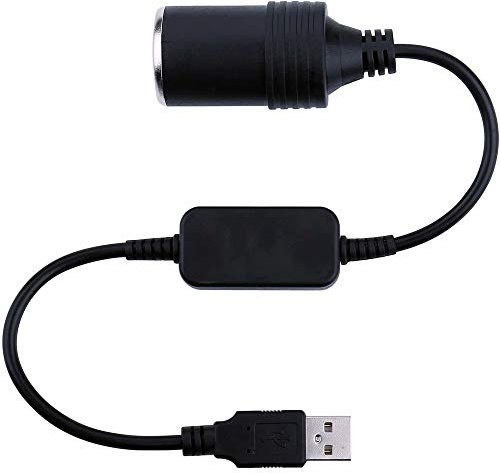 Digit.Tail 5V USB vers 12V Allume Cigare DC, Prise Fiche Transformateur pour Enregistreur Vidéo/Cameras, DVR, Caméra de tableau de bord, GPS, Purificateur d'air de voiture