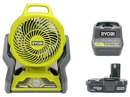 Ryobi Tools 18-Volt Hybrid Portable Fan Kit with Battery and Charger (No Retail Packaging)