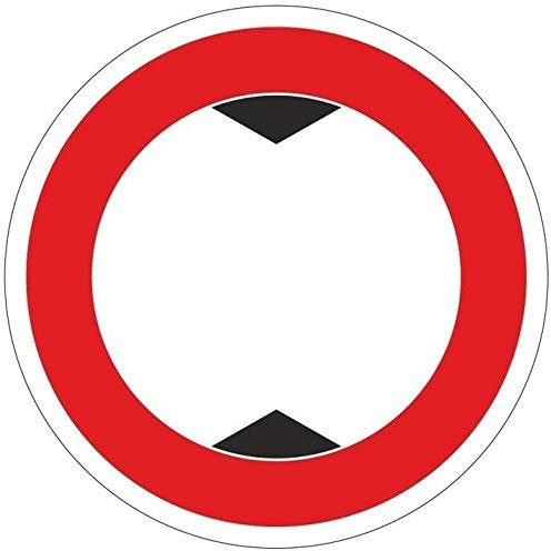 Aufkleber Verkehrszeichen Durchfahrtshöhe, leer, individuell beschriftbar Schild Folie Ø5-30cm Made in Germany, Größe: Ø5 cm