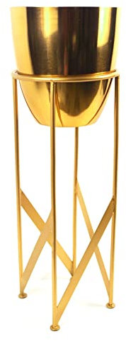 Leaf Tall Metal Plant Stand with Planter,55cm