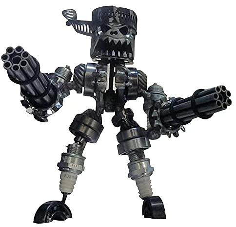 YGMXZL Kriege Harzfigur Statue,Recycling/Schrott-Metall-Stehende Krieger-Skulptur,Handgemachter Kolben-Mann Aus Harz für Heim- Und BüRodekoration,Heimdekoration im RETR (B)