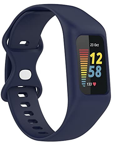 BOLUO Watch Strap Fitbit Charge 5 4 3 Band,Sport Silicone Watch Band Wrist Strap,Replacement Bracelet Wristband Loop for Fitbit Charge 5/Charge 4 /Charge 3 Accessories (deep blue)