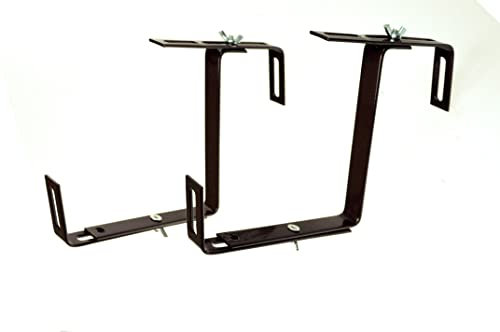 2 supporti per fioriera da balcone, regolabili, 3 pezzi, marrone