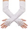 Yolev Lange Damen Satin Hochzeit Brauthandschuhe Weiß - Opernhandschuhe Tanzhandschuhe Party Stretch Handschuhe für 1920er Jahre, Weihnachten & Halloween