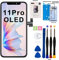 EFaith für iPhone 11 Pro Display 5,8 Ersatzbildschirm 3D Touchscreen Digitizer Assembly mit Reparaturset + Displayschutzfolie + Wasserfeste Klebstof Modelle A2160/A2217/A2215 (OLED)