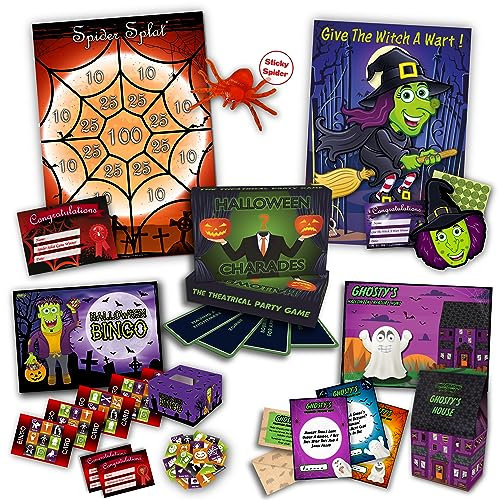 UKPG Halloween Party Games | 5 GAMES BUNDLE | five Halloween games included for Halloween, Halloween Party Supplies, Halloween Decoration