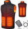 Beheizbare Weste für Herren Elektrische USB Heizwesten mit 5V 10000 mAh Akku,Winter Warme Jacke Weste für Outdoor-Aktivitäten Wandern Jagd (DE/NL/SE/PL, Alphanumerisch, XXL, Regular, Regular, Schwarz)