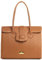 Zamponi Berlin Damen-Tasche aus echtem Leder, breite Schulter Elegante Hand-Tasche Frau Schickes, Shopping-Täschchen Schultertasche aus Leder, Fächer tote shopping bag Tasche Oberer Stiel, Braun
