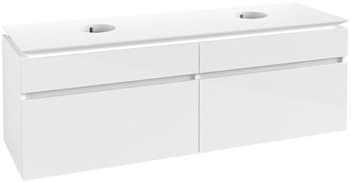 Villeroy & Boch Legato Waschtischunterschrank B677 1600x550x500mm, 2 Waschtische, Farbe: Glossy White