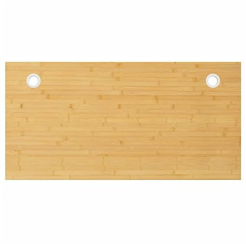 vidaXL Schreibtischplatte, Tischplatte mit Kabelloch, Ersatztischplatte für Esstisch Schreibtisch, Esstischplatte Bambustischplatte, Bambus