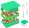 Brotdose Kinder mit Fächern, 1550ML Lunchbox Kinder Auslaufsicher, Bento Box BPA Frei, Lunch Box Erwachsen mit Besteckset, Stapelbare Vesperbox für Picknick, Job, Schule (Grüner)