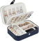 homchen Reise-Schmuck-Organizer-Tasche, Schmuck-Aufbewahrungsbox für Armband, Ohrringe, Ringe, Halskette (dunkelblau)