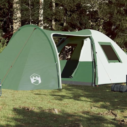 LAPOOH Campingzelt 6 Personen Grün 466x342x200 cm 185T TAFT, Caming Zelt, Camping Markise Zelt, Camping Tents, Camping-Zelt - 94353
