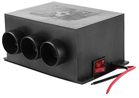 lyrlody Dégivreur de Chauffage de Voiture 300 W, Chauffage d'hiver Portable à 3 Trous pour Enlever Le Brouillard de Pare-Brise, Chauffage en Céramique PTC + Alliage D'aluminium 12 V pour