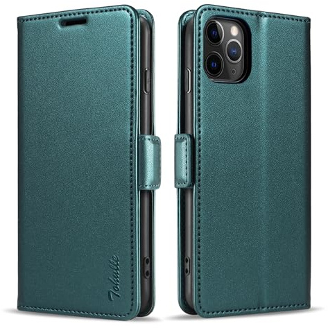 TOHULLE Wallet Case for iPhone 13 Pro Max (6.7), RFID Blocking Card Holder Kickstand Magnetic Closure Flip Case Premium PU Leather Protective Phone Case Cover for iPhone 13 Pro Max - Green
