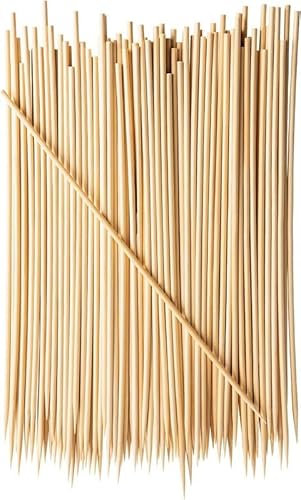 Four Leaf Natural Bamboo Sticks Skewer (5 MM, 16 INCHES, Pack of 120), Natural Wooden Barbecue Kabob Skewers, Best for Grill, BBQ, Kebab, Marshmallow Roasting or Fruit Sticks