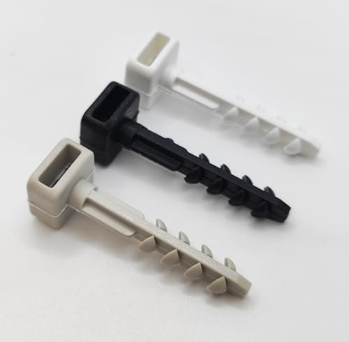 Gabex® 100 bis 1000 Stück Dübelstecknagel 6x40 mm Dübel für Kabelbinder bis 9 mm Breite (100 Stück, schwarz)