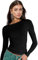 Women Basic Tops, Long Sleeve Crewneck Slim Base Layer Fit Y2K T Shirts, Fashion Going Out Crop Clothes for Ladies Girls Black
