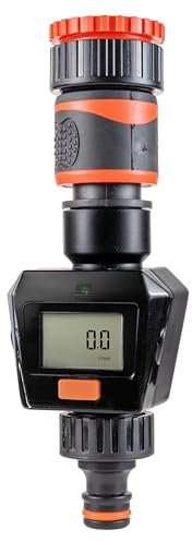 Cost Wise garden tap water flow meter,measure up to 1000l,universal hose connections,multi-size tap connection,easy to read digital readout