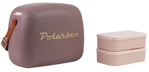 Polarbox Bolsa Térmica Nevera para Almuerzo | Lonchera Retro Bolsa de Almuerzo Reutilizable para Pícnic Bolsa de Mano Mini Nevera Vintage ¡Incluye 2 Recipientes para Alimentos! Comida y Bebidas