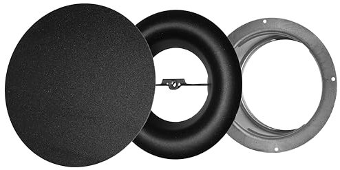 Steinberg14 Round Anthracite Metal Diffuser - 100mm Universal Supply Exhaust Air Valve - 4 inch Wall Ceiling Adjustable Vent - Extractor Fan Vent Cover - Ventilation Grille for Bathroom Kitchen