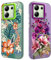 2 Pezzi Cover per Xiaomi Redmi Note 13 4G 6,67, Disegni Arancio fiorito floreale Fioreale Aesthetic Custodia Protezione Fotocamera Silicone TPU Morbida Antiurto Cellulare Case per Donne, verde +viola