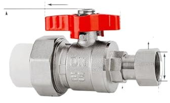 JMVLVLOA Brass Nickel-Plated Thickened PPR Female Union Ball Valve 1/2 3/4 1 Water Separator Solar Water Pipe Valve (25PPRxDN15)