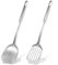 Yuanchu Kitchen Stainless Steel Spatulas Set, 2Pcs Silver Slotted Spatula Solid Turner Cooking Utensil Kitchen Accessories for Dishwasher Safe