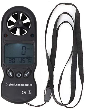 Digitaler Windmesser TL-300, 3-in-1 Mini Digital Thermometer, Hygrometer, Anemometer, mit Windgeschwindigkeit, Temperatur, Luftfeuchtigkeit, Böen und Beaufort-Skala