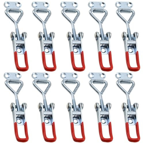 Zydiwo 10 Stück Spannverschluss Hebel Verschluss Klein Kniehebelspanner Verzinkt Verriegelung Umschalten 100kg Bordwandverschluss (10 Stück)