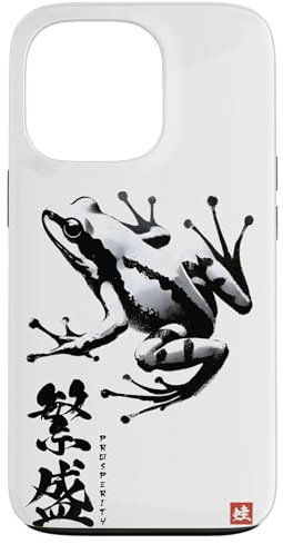 Japanese Frog Art - Minimalist Sumi-e Ink Prosperity Case for iPhone 13 Pro