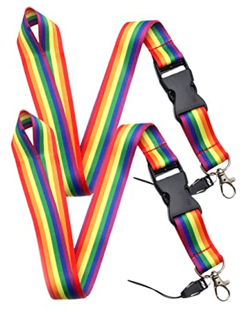 COHEALI 2 pièces Lanière de Cou Arc Ciel avec Amovible Cordon DIY pour Téléphone Clé Badge et Appareil Photo Polyester Durable