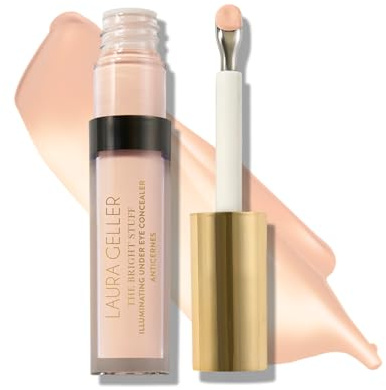 LAURA GELLER NEW YORK The Bright Stuff Illuminating Under Eye Concealer with Cooling Metal Tip - Light Coverage (01 Porcelain)