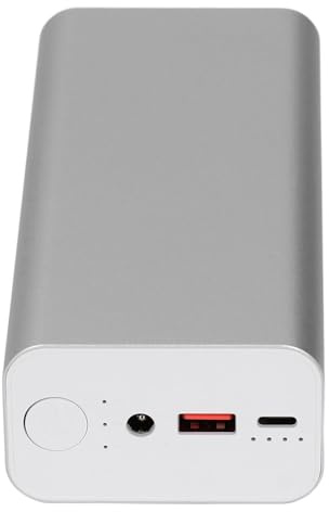 Batterie Externe, Chargeur Portable, 65 W 30 000 mAh, Charge Rapide PD, avec Sortie CC 12 V, 15 V, 19 V, USB 5 V et Type-C, Coque en Alliage d'aluminium, pour téléphone et PC.