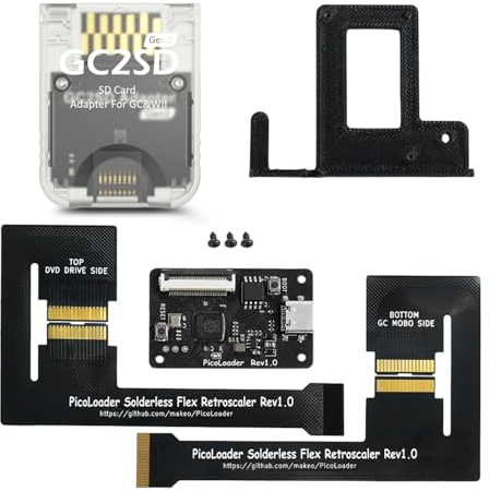 BITFUNX Picoloder - Supports Firmware Upgrade and Homebrew Software Launching - No Solder Design - for NGC Dol-001/ Dol-101, GC2SD Gen2 SD Card Adapter - Enhanced Speed - for Gamecube/Wii