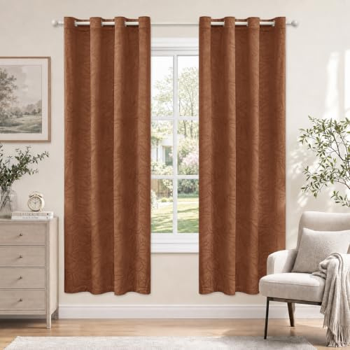 Ystyle Verdunklungsvorhänge Samt 2er Set, 140 x 200 cm, Braun | Thermovorhang Kälteschutz, Gardinen Mit Ösen, Blackout Curtain Für Schlafzimmer Esszimmer, Gardinen Wohnzimmer Modern