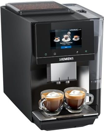 SIEMENS EQ700 iAroma Bean to Cup Coffee Machine, TP723G09, Black | Fully Automatic, Milk Hose, 30+ Coffee Beverages, Cold Brew/Slow Brew, Home Connect, 5 Touch Screen Display