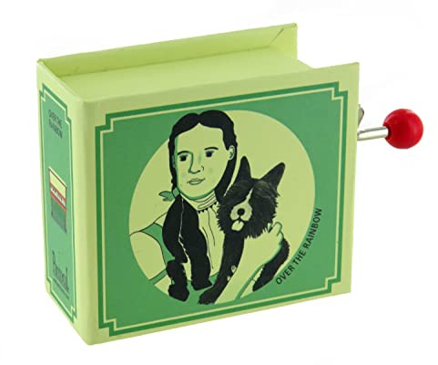 Spieluhr/Spieldose/Musikdose/Musikbox mit Handkurbel in Form eines illustrierten Pappbuchs mit 18-Ton-Spielwerk - Over the rainbow - Der Zauberer von Oz (Harold Arlen)