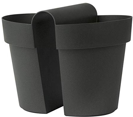 Euro 3 Plast Be-Up Blumentopf mit Reserve 25-3032 cm, Kunststoff, Anthrazit