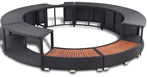 Tidyard Hot Tub Surround Black Poly Rattan Swimming pools and bathing areas Model41454