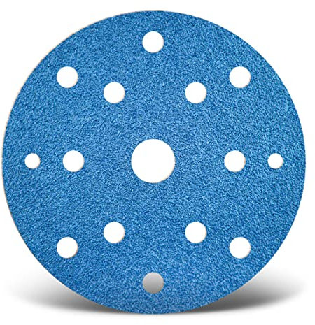 MENZER Blue Klett-Schleifscheiben, 150 mm, 15-Loch, f. Exzenterschleifer, Zirkonkorund (25 Stk.) K24