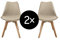 Krok Wood Oliver, Esszimmerstuhl Wohnzimmerstuhl Bürostuhl, klassisches Design, Beine aus Massivholz Buche (Beige, 2)