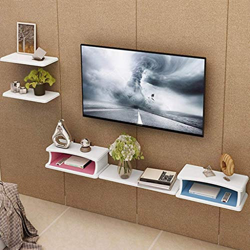 schwimmendes Regal Schwimmendes Regal TV-Wandschrank TV-Ständer Wandeinheit Unterhaltungsregal für DVD-Player Lautsprecher Sky Kabelbox Spielekonsole (Farbe: B)